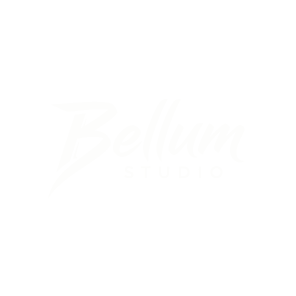 Bellum Studio logo, white, on black
